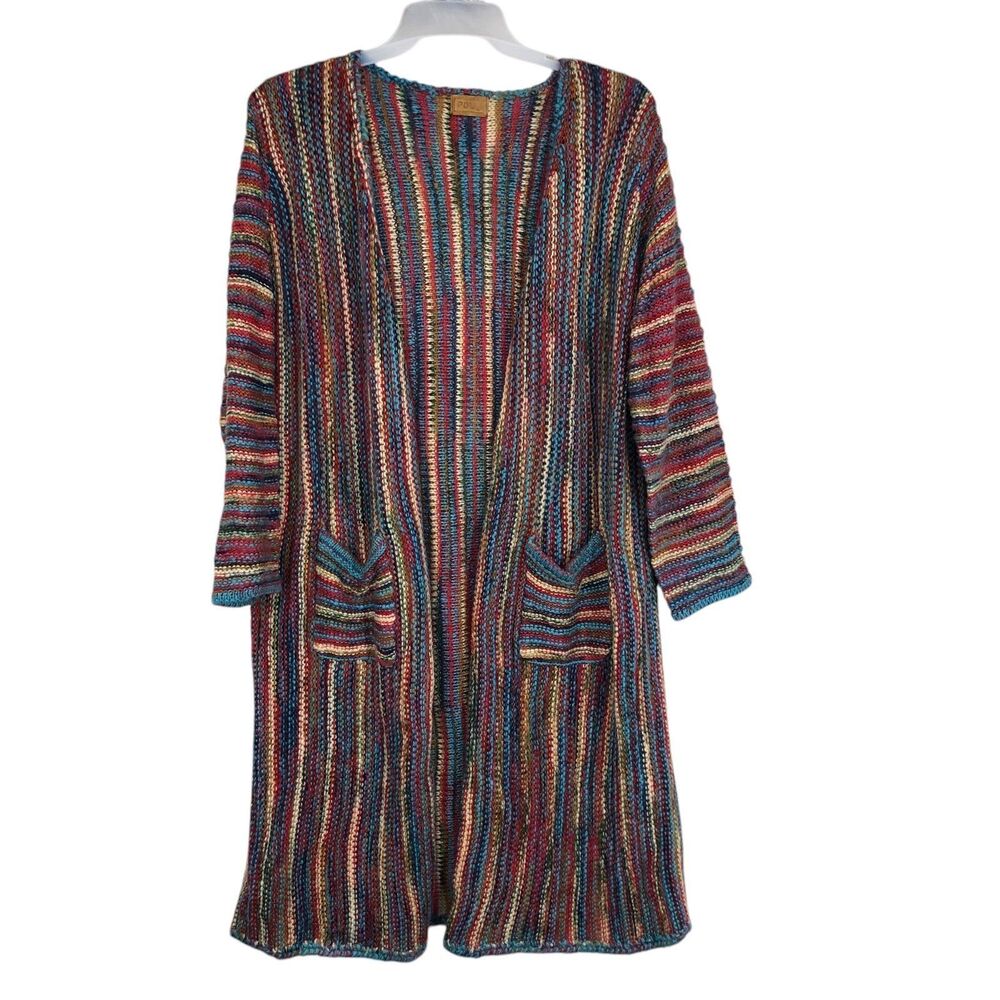 Pol Multi-Colored Duster Length Lightweight Cardi… - image 1